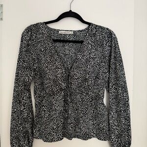 Abercrombie & Fitch Black and White Women's Blouse